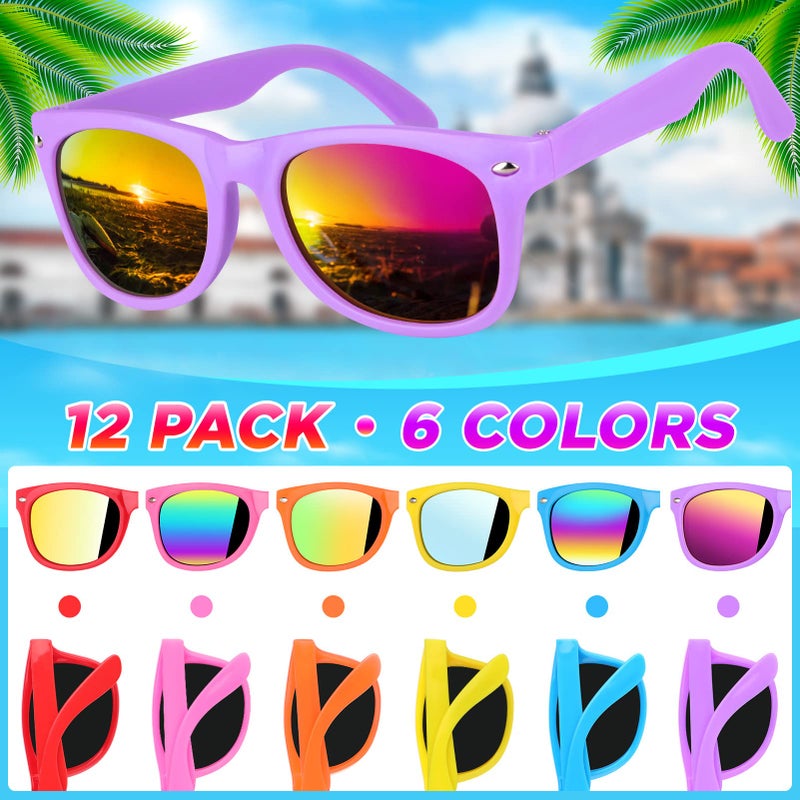 GINMIC Kids sunglasses bulk, Kids Sunglasses Party Favor, 12Pack Neon Sunglasses with UV400 Protection for Kid, Boys and Girls Age 3-8, Goody Bag Favors, Great Gift for Pool, Birthday Party Supplies - Image 3