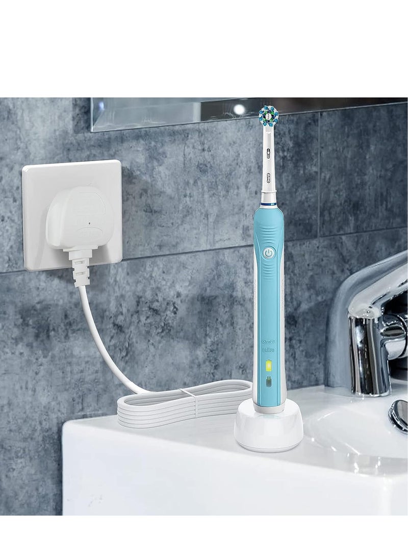 ELIKLIV - Used for oral B electric toothbrush charger, Braun type 3757 CHARGERS UK for Oral-B Pro 1 650 Pro 1 650 Pro 2 2500 Pro 3 3500 SMART 4 6 IO 4 5 6 Children's Vitality X 8000 Toothbrush Charger Adapter - Image 1