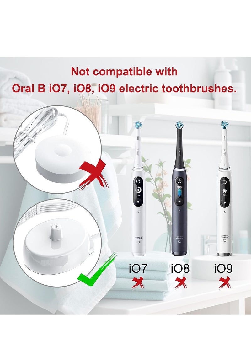 ELIKLIV - Used for oral B electric toothbrush charger, Braun type 3757 CHARGERS UK for Oral-B Pro 1 650 Pro 1 650 Pro 2 2500 Pro 3 3500 SMART 4 6 IO 4 5 6 Children's Vitality X 8000 Toothbrush Charger Adapter - Image 1