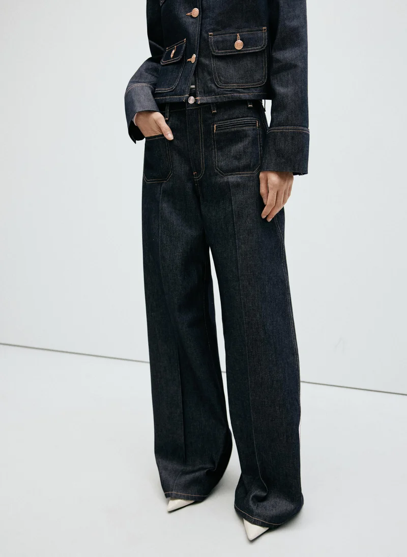 Wide Leg Jeans With Pockets