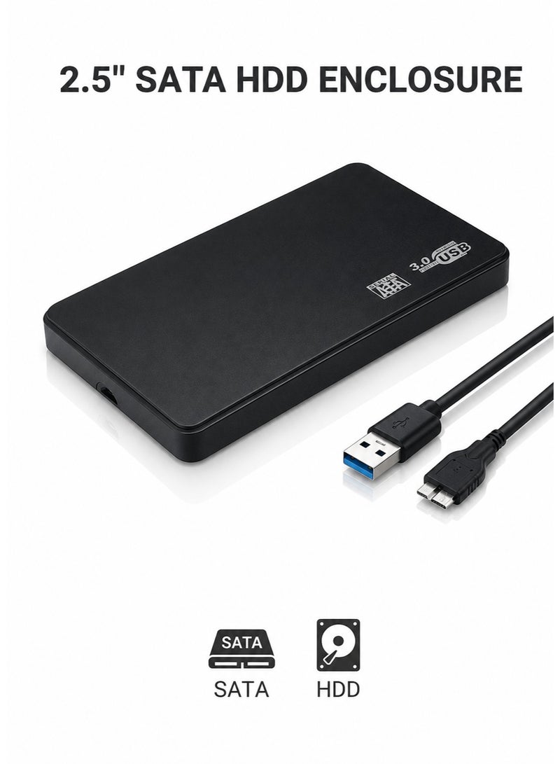 JoyousSto 2.5 inch SATA USB 3.0 Tool-Free Hard Drive Disk HDD SSD Enclosure External Case,Black - Image 1