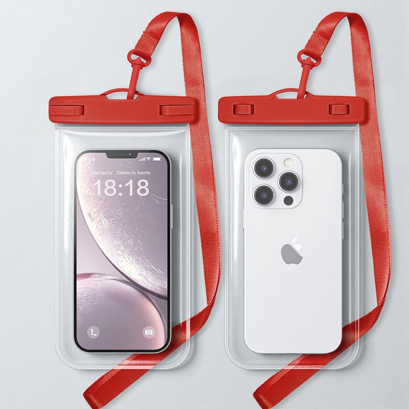Waterproof Phone Case, IPX8 Certified 30M Waterproof Phone Pouch Waterproof Cell Phone Case Fit for Big Phones up to 7.2'' Compatible with iPhone 12/13/14/15 Pro Max S22 S23 Ultra (2 Pack)  clear - Image 1