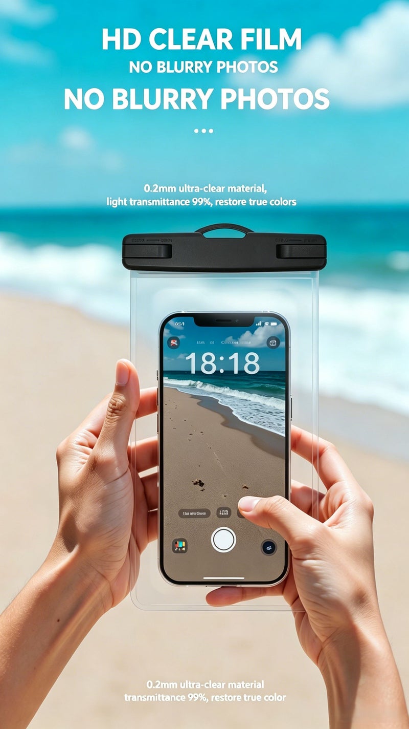 Waterproof Phone Case, IPX8 Certified 30M Waterproof Phone Pouch Waterproof Cell Phone Case Fit for Big Phones up to 7.2'' Compatible with iPhone 12/13/14/15 Pro Max S22 S23 Ultra (2 Pack)  clear - Image 3