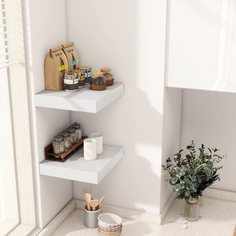 Fun Memories 30 Inch Floating Shelves White, 12 Inch Deep Floating Shelf for Books, 30 x 12 x 2 Deep & Thicked Wall Shelves for Bathroom, Living Room, Kitchen, Set of 1 - Image 5