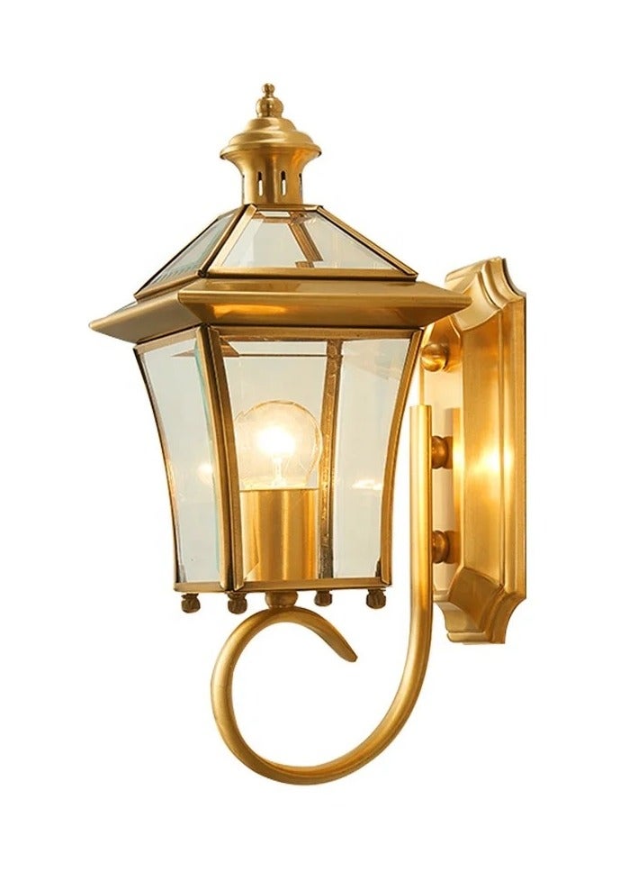 Outdoor wall Lamp waterproof Aluminum+Brass and Glass Body for Villa main Entrance Garden Wall light with E27 bulb - Image 1