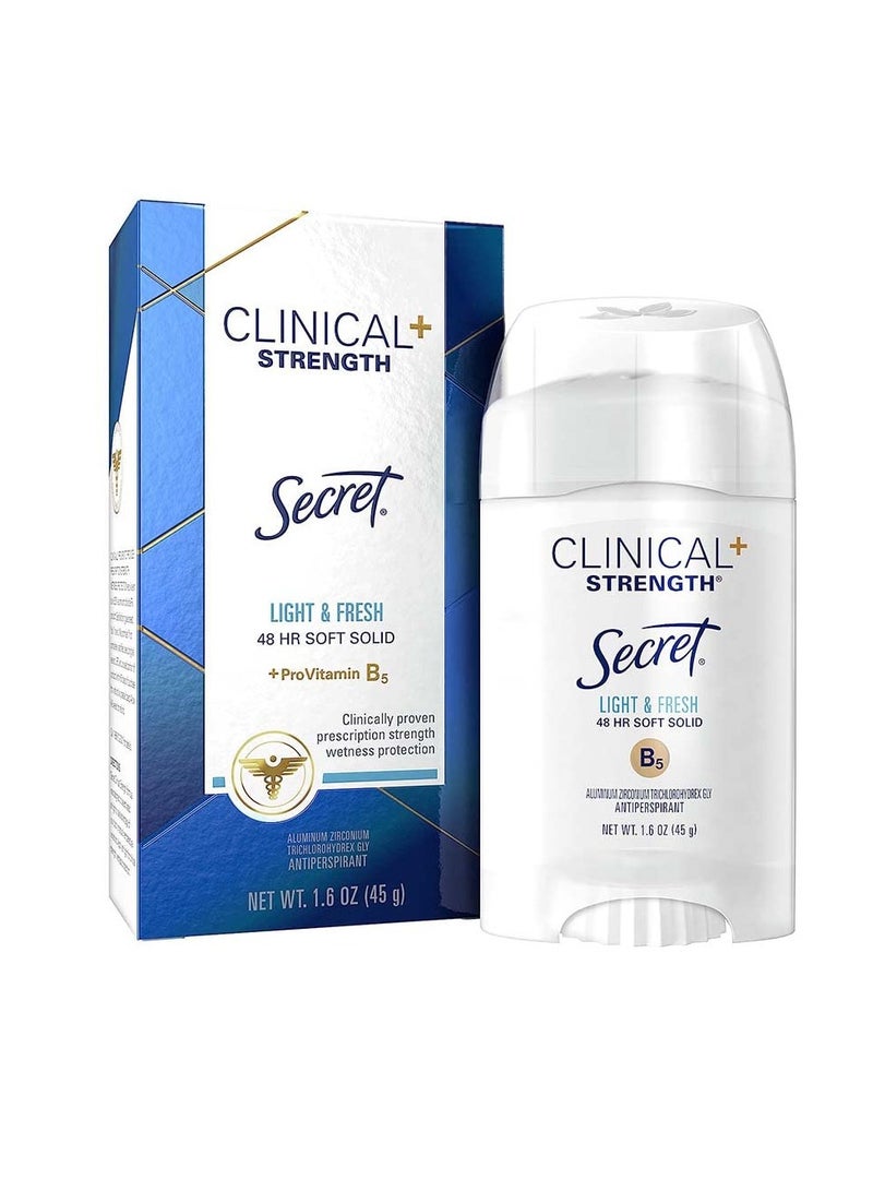 Secret مزيل العرق السري بقوة سريرية، صلب ناعم، برائحة خفيفة ومنعشة 1.60 أونصة (عبوة من 3)