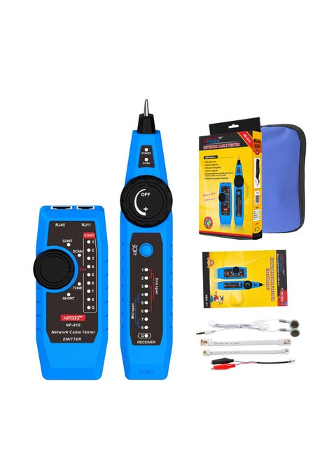 Noyafa NF-810 Multifunctional Network Tester， Ethernet LAN Network Wire Tracker with Telephone Line Tester , Network line Scanning, Power Cable Scanning and POE Switch Test Functions