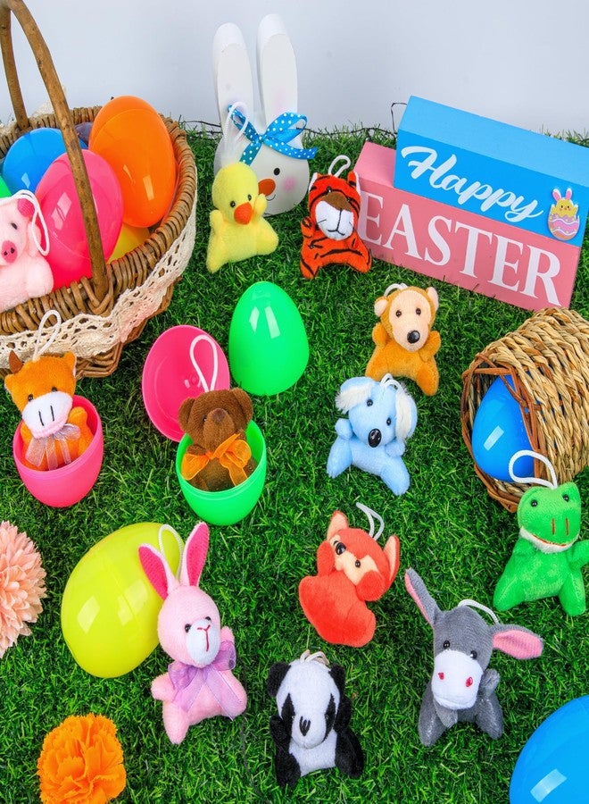 Sofier Plastic Easter Eggs with Animal Toys 12pcs Filled Easter Eggs 3.4" Easter Basket Stuffers Easter Egg Fillers Kids Classroom Gift Exchange Party Favors - Image 2
