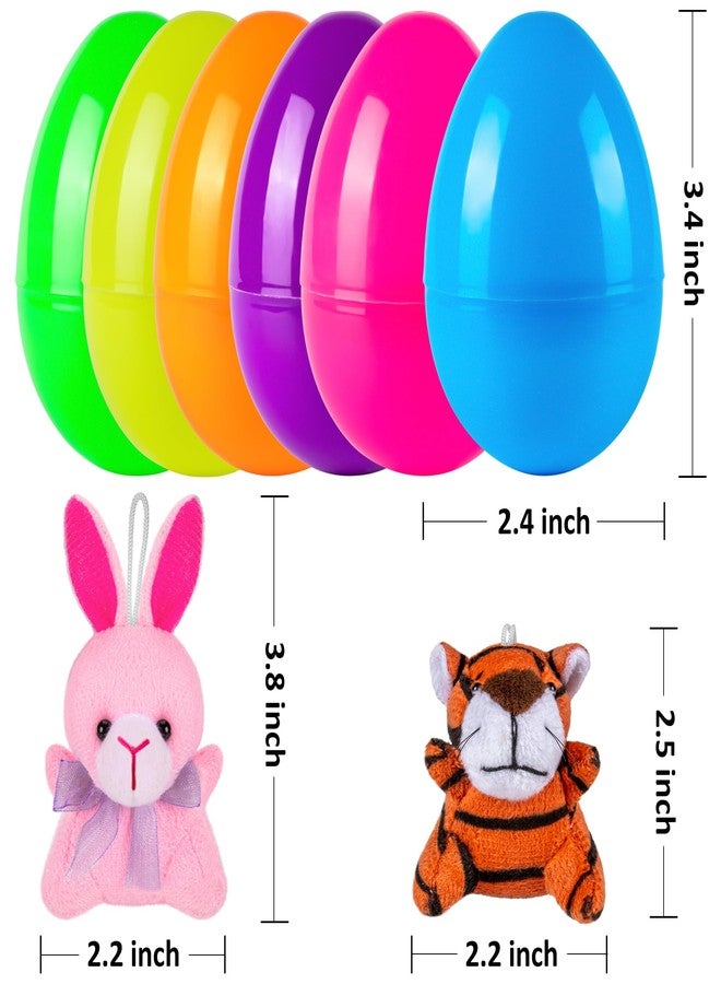 Sofier Plastic Easter Eggs with Animal Toys 12pcs Filled Easter Eggs 3.4" Easter Basket Stuffers Easter Egg Fillers Kids Classroom Gift Exchange Party Favors - Image 5