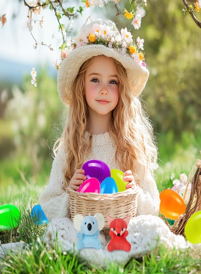 Sofier Plastic Easter Eggs with Animal Toys 12pcs Filled Easter Eggs 3.4" Easter Basket Stuffers Easter Egg Fillers Kids Classroom Gift Exchange Party Favors - Image 3