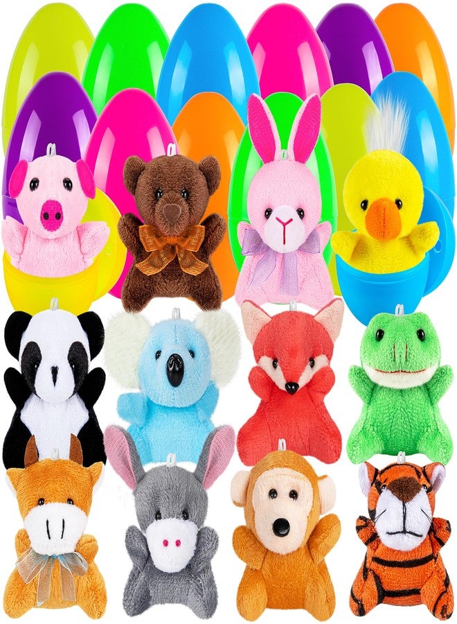 Sofier Plastic Easter Eggs with Animal Toys 12pcs Filled Easter Eggs 3.4" Easter Basket Stuffers Easter Egg Fillers Kids Classroom Gift Exchange Party Favors - Image 1
