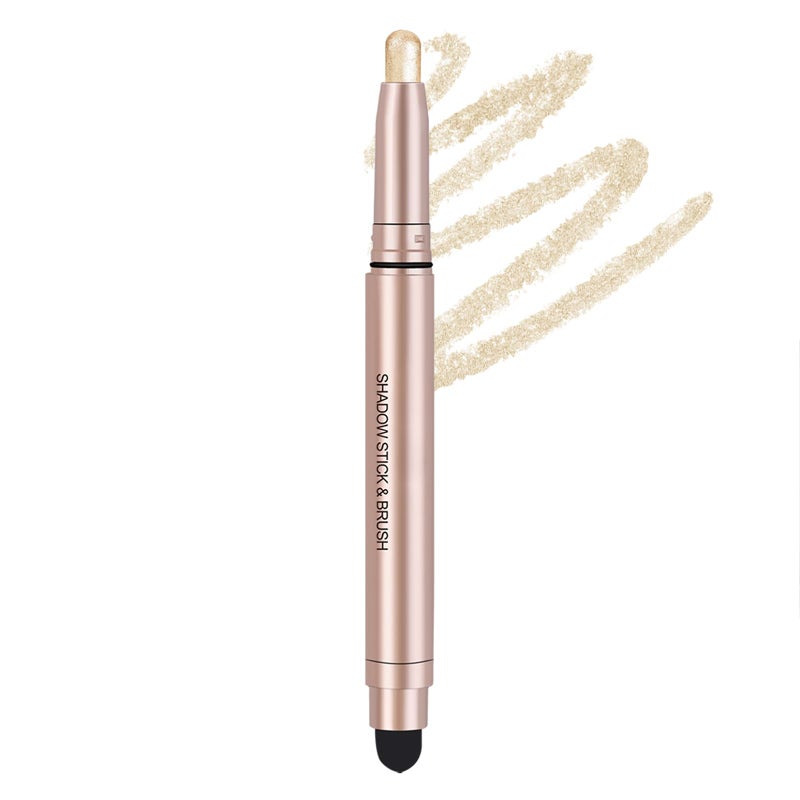 DekRion Eyeshadow Stick, Shimmer-Cream Eye Shadow Pencil, Eye Shadow Sticks Long-Lasting Waterproof, Glitter-Eyeshadows Stick with Soft Brush for Eyeshadows Makeup(02Champagne-gold) - Image 1