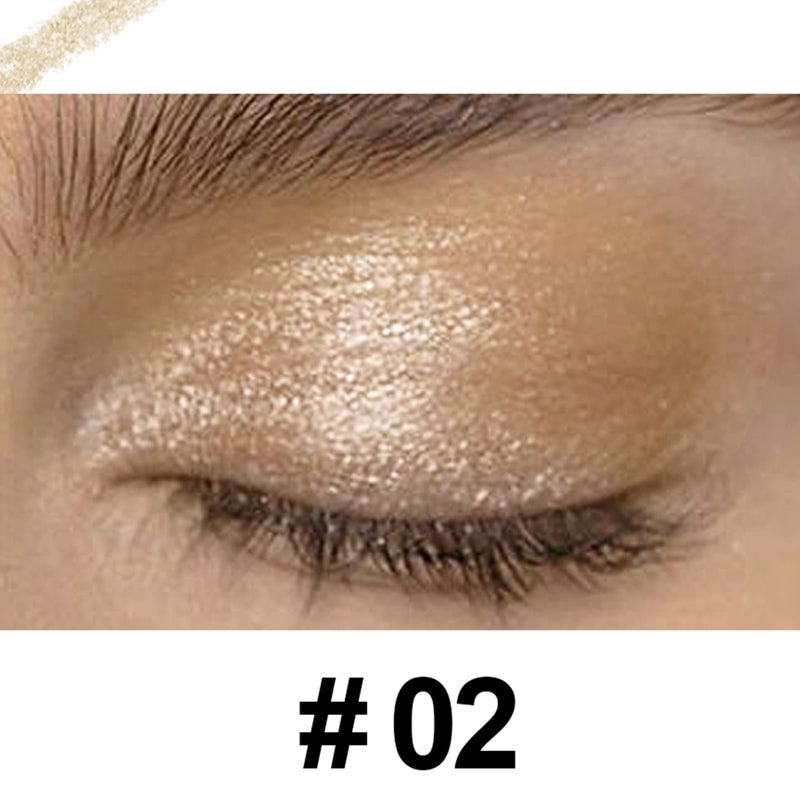 DekRion Eyeshadow Stick, Shimmer-Cream Eye Shadow Pencil, Eye Shadow Sticks Long-Lasting Waterproof, Glitter-Eyeshadows Stick with Soft Brush for Eyeshadows Makeup(02Champagne-gold) - Image 2