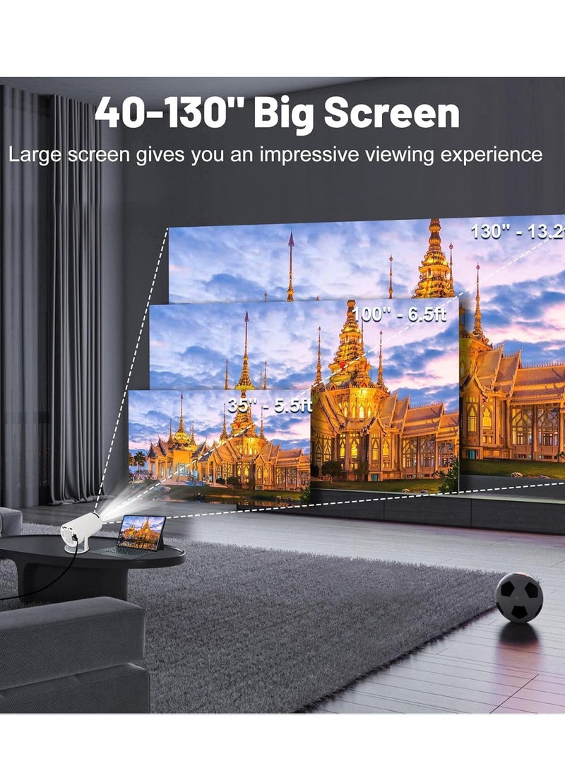 Mini Projector with WIFI 6 and Bluetooth, 4K 1080P Support Portable Projector 180° Rotatable 130'' Screen Movie Projector Auto Keystone Compatible for Laptop, PC, Smartphone  - Image 5