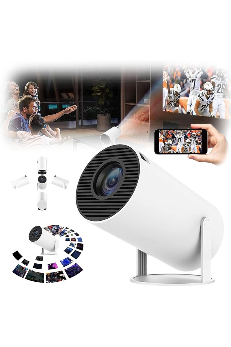 Mini Projector with WIFI 6 and Bluetooth, 4K 1080P Support Portable Projector 180° Rotatable 130'' Screen Movie Projector Auto Keystone Compatible for Laptop, PC, Smartphone - Image 1