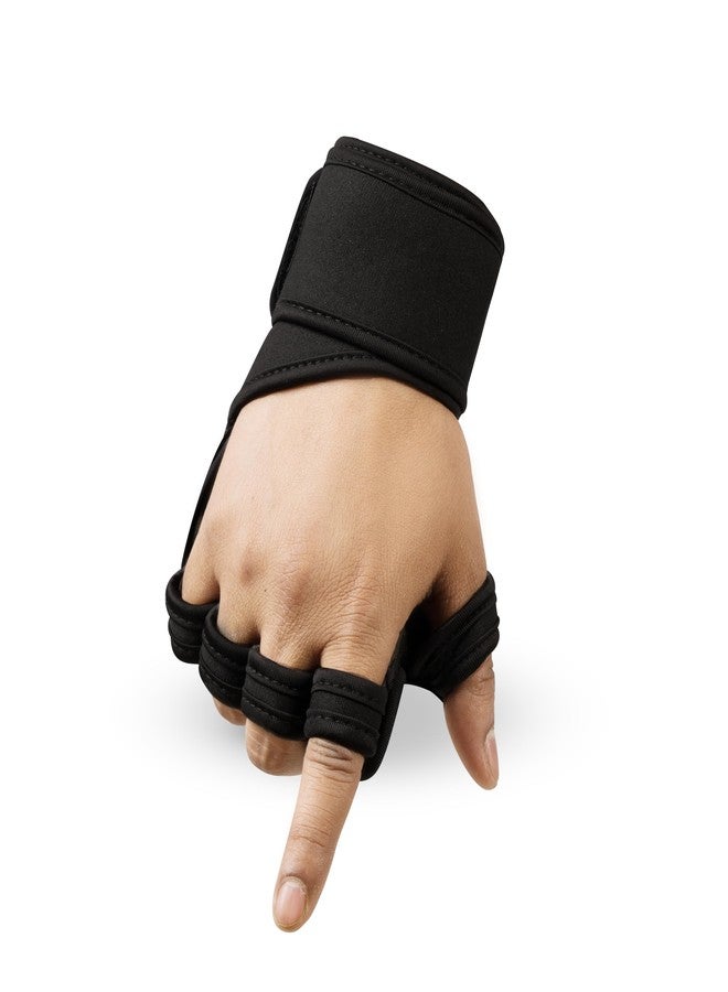 BADOWL Gym Gloves for Men & Women with Wrist Support Accessories for Training & Exercise | Gym Gloves Men Workout, Sport Glove & Exercise Gloves (Black-Free Size) - Image 4