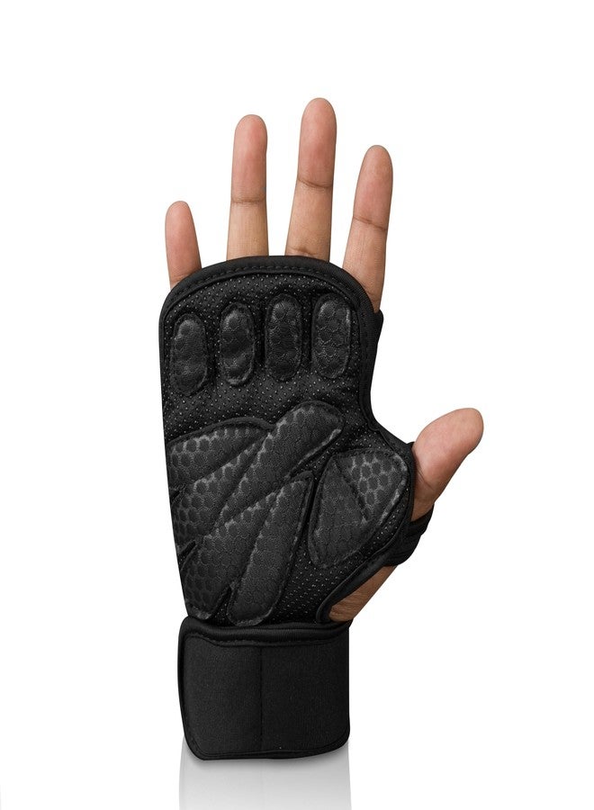 BADOWL Gym Gloves for Men & Women with Wrist Support Accessories for Training & Exercise | Gym Gloves Men Workout, Sport Glove & Exercise Gloves (Black-Free Size) - Image 3