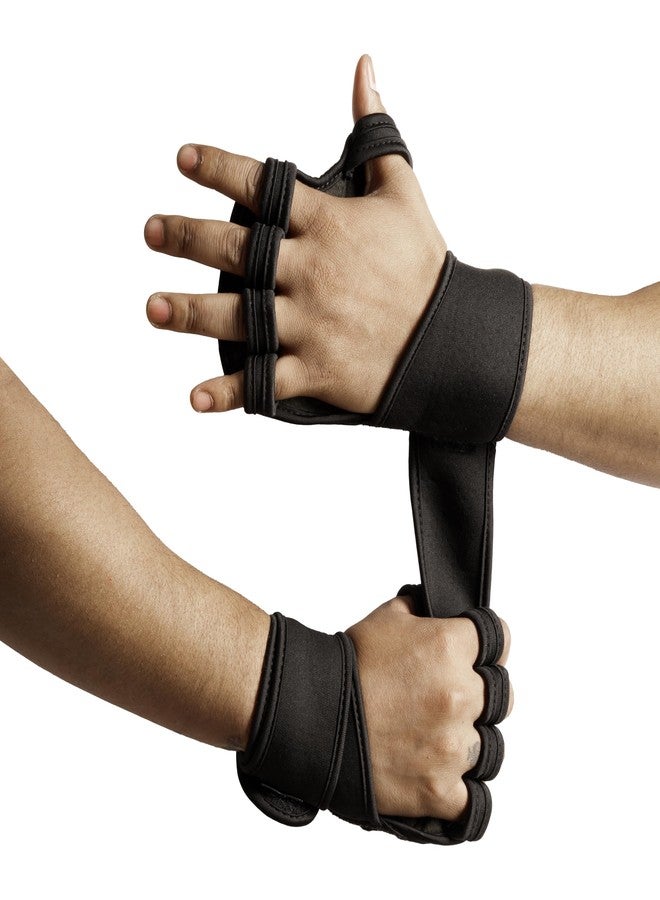BADOWL Gym Gloves for Men & Women with Wrist Support Accessories for Training & Exercise | Gym Gloves Men Workout, Sport Glove & Exercise Gloves (Black-Free Size) - Image 1