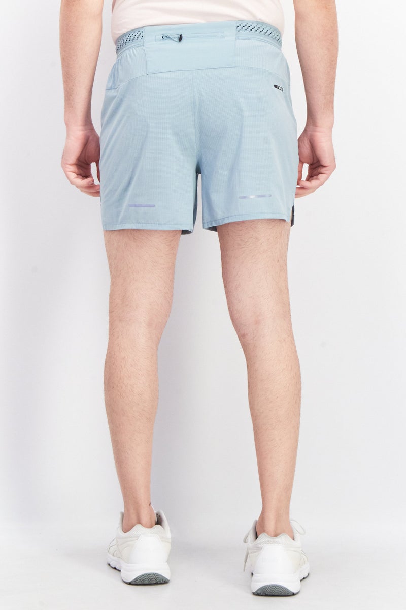 asics Men Sportswear Fit Textured Running Shorts, Blue - Image 4