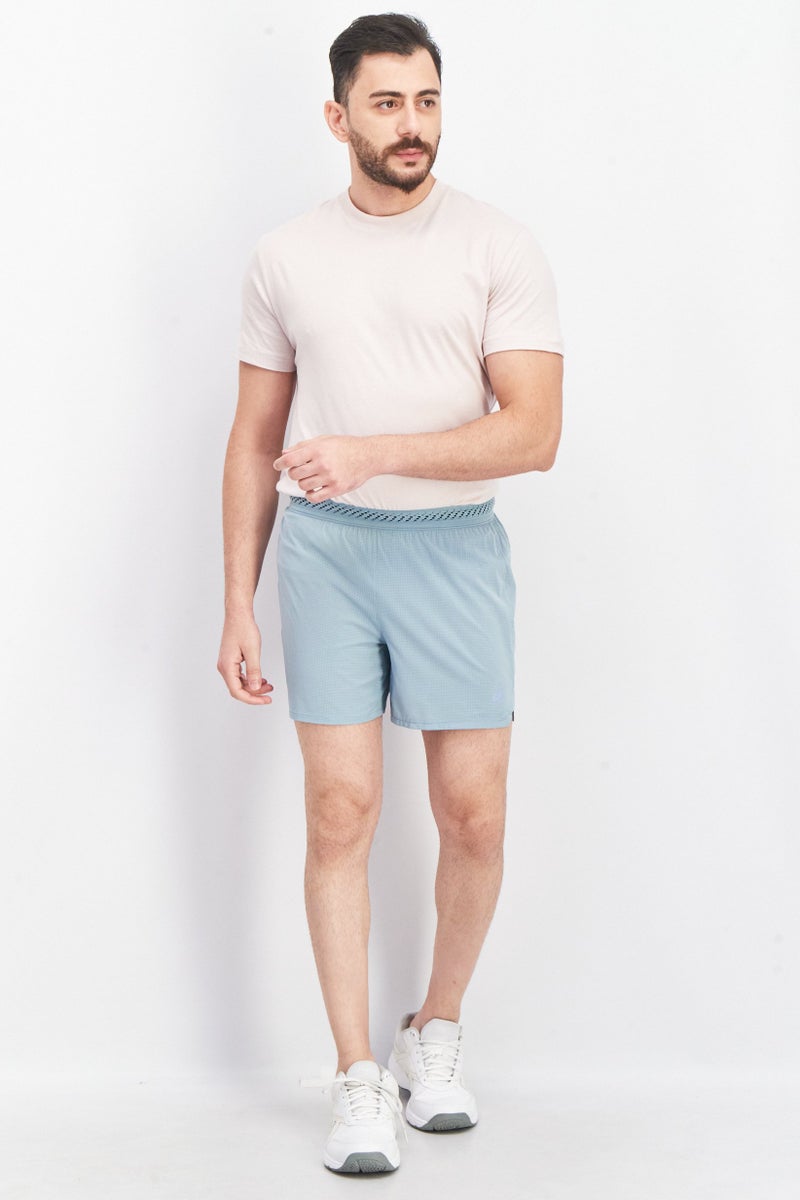 asics Men Sportswear Fit Textured Running Shorts, Blue - Image 2