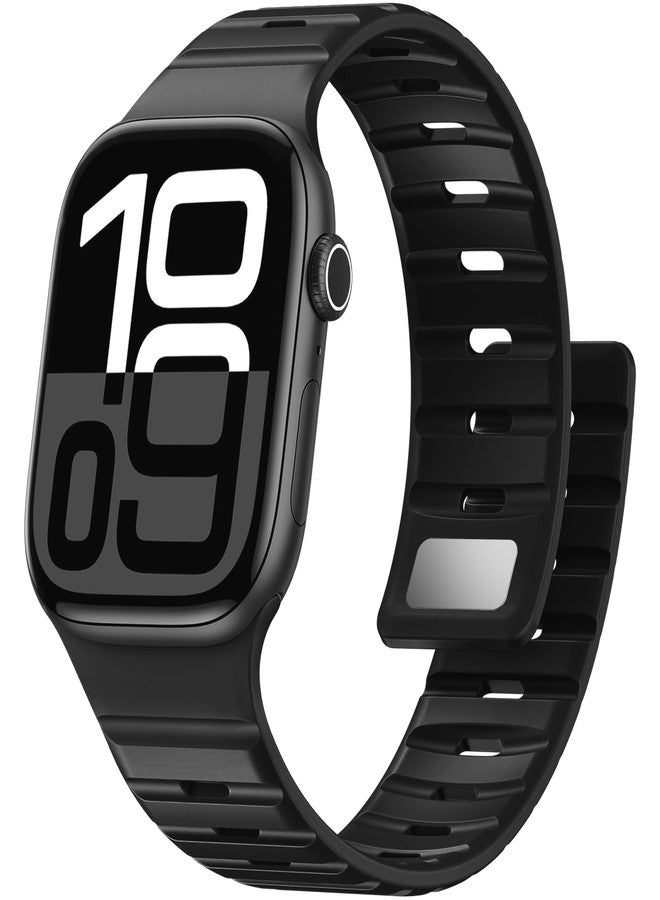 Easuny Magnetic Loop Compatible with Apple Watch Bands for Men 44mm 45mm 46mm 49mm 42mm 40mm 41mm, Sport Silicone Breathable Watch Strap for iWatch Series 11 10 9 8 7 6 5 4 Ultra 3/2/1 SE 3/2/1 - Image 1