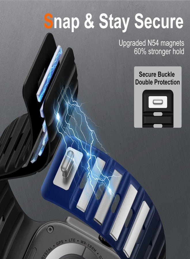 Easuny Magnetic Loop Compatible with Apple Watch Bands for Men 44mm 45mm 46mm 49mm 42mm 40mm 41mm, Sport Silicone Breathable Watch Strap for iWatch Series 11 10 9 8 7 6 5 4 Ultra 3/2/1 SE 3/2/1 - Image 2