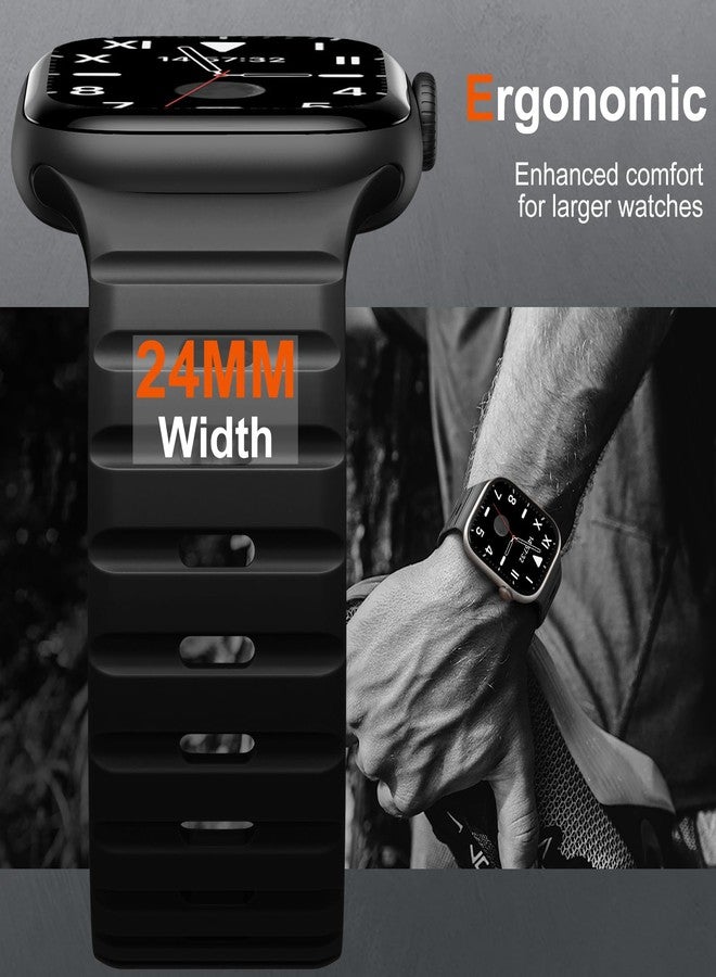 Easuny Magnetic Loop Compatible with Apple Watch Bands for Men 44mm 45mm 46mm 49mm 42mm 40mm 41mm, Sport Silicone Breathable Watch Strap for iWatch Series 11 10 9 8 7 6 5 4 Ultra 3/2/1 SE 3/2/1 - Image 5