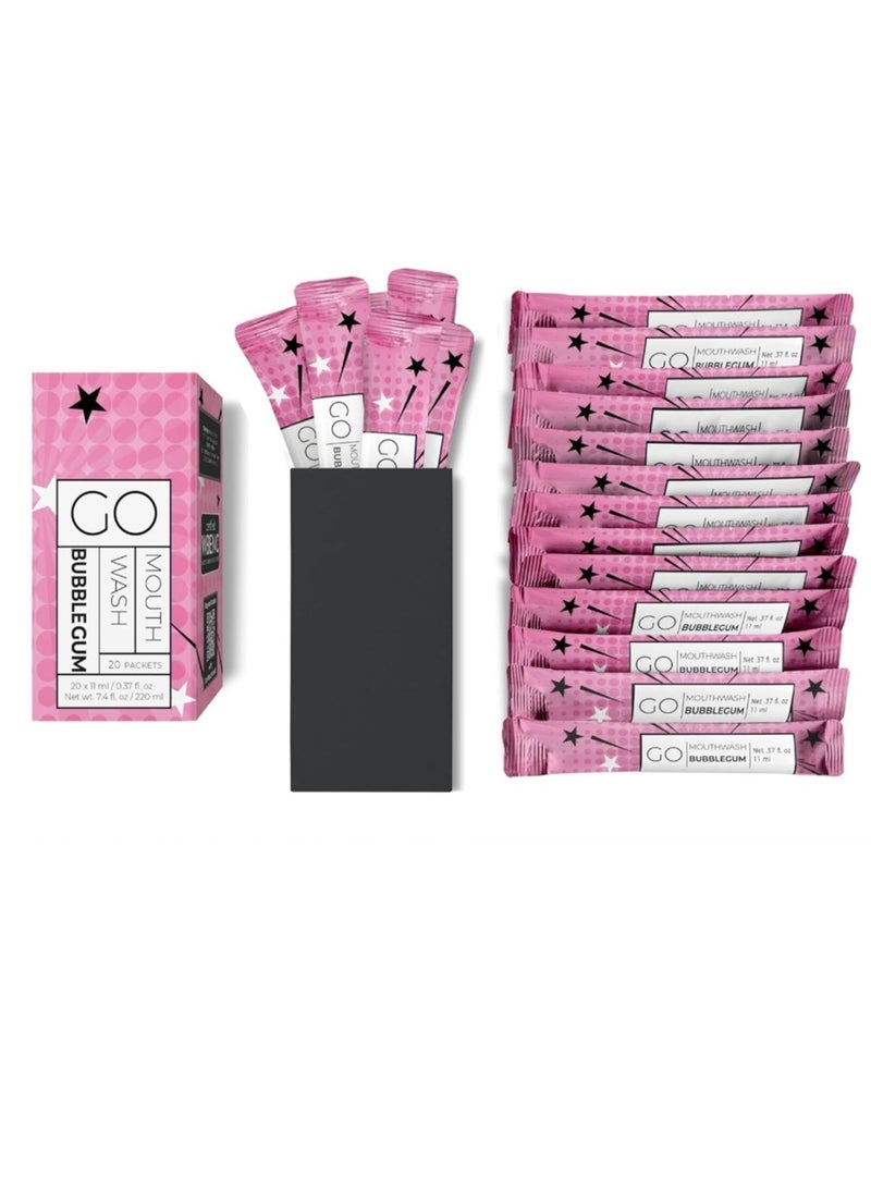 Go Mouthwash Pink Bubblegum Mouthwash - 20 Packets - Image 2