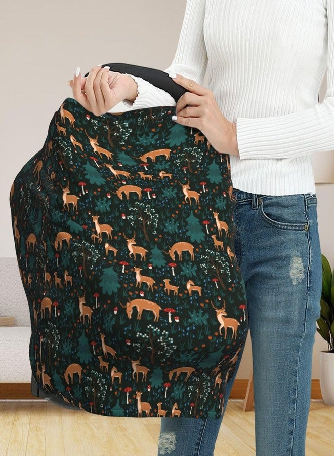 Muishi أغطية مقاعد سيارة للأطفال من Muishi Deers Forest Mushroom، غطاء ناعم لعربة الأطفال، أغطية الرضاعة الطبيعية للبنات والأولاد حديثي الولادة - Image 4