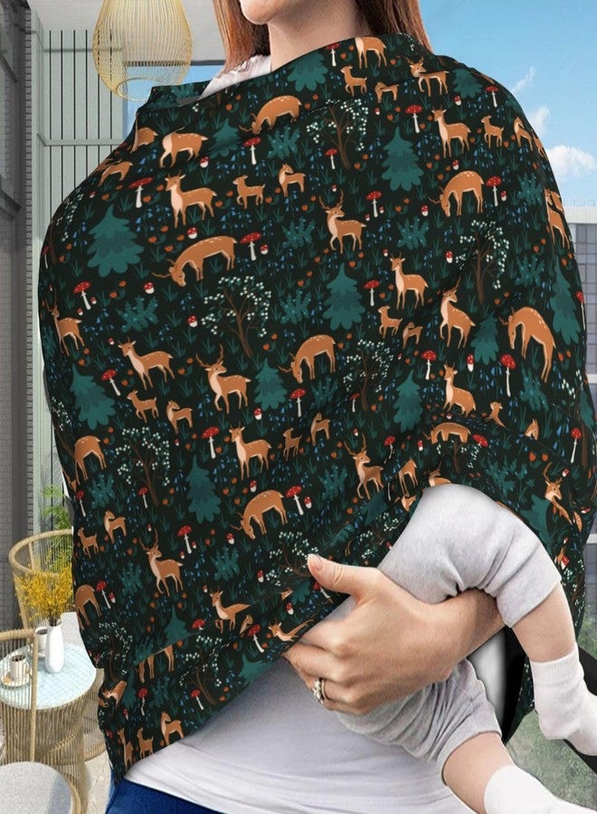 Muishi أغطية مقاعد سيارة للأطفال من Muishi Deers Forest Mushroom، غطاء ناعم لعربة الأطفال، أغطية الرضاعة الطبيعية للبنات والأولاد حديثي الولادة - Image 2
