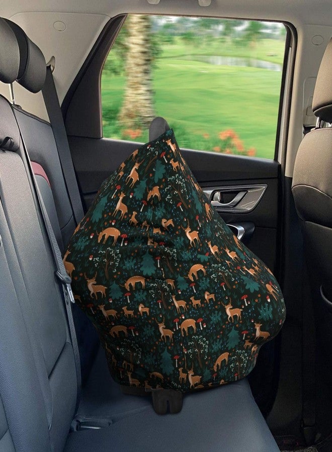 Muishi أغطية مقاعد سيارة للأطفال من Muishi Deers Forest Mushroom، غطاء ناعم لعربة الأطفال، أغطية الرضاعة الطبيعية للبنات والأولاد حديثي الولادة - Image 5