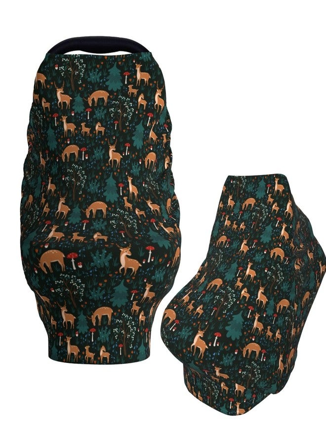 Muishi أغطية مقاعد سيارة للأطفال من Muishi Deers Forest Mushroom، غطاء ناعم لعربة الأطفال، أغطية الرضاعة الطبيعية للبنات والأولاد حديثي الولادة - Image 1