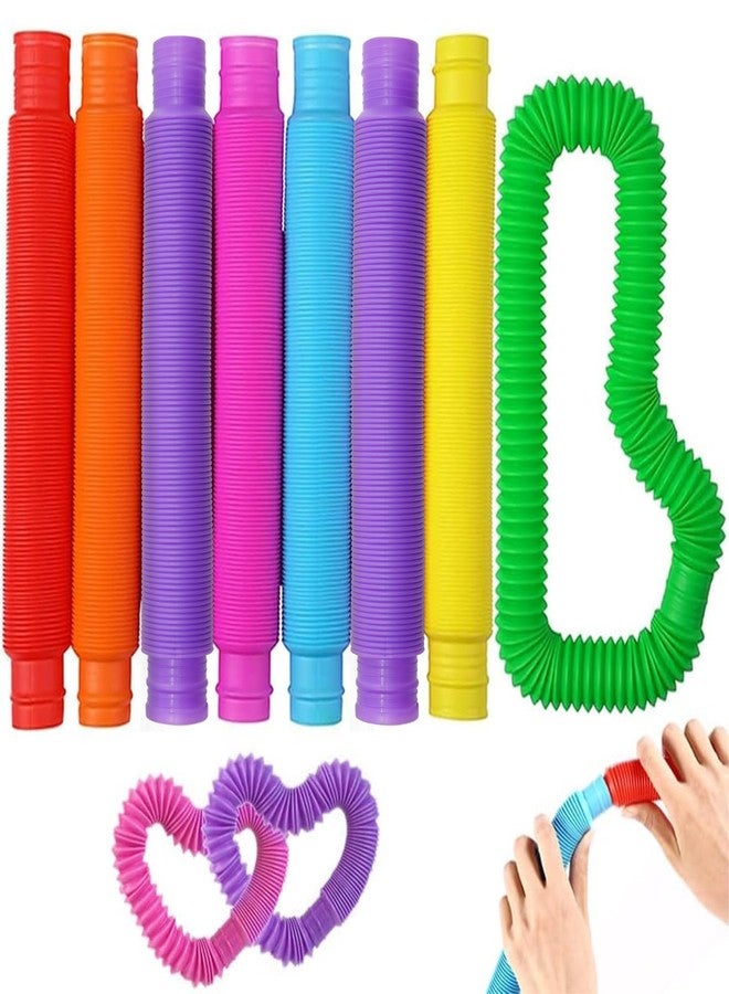 Vanblue Large 8 Pcs Pop Tubes Sensory Fidget Tubes Summer Toddler Toys Party Favors with Autism Classroom Prizes Gifts Goodie Bag Stuffers Anxiety Stress Relief Toys for Kids Adults - Image 1