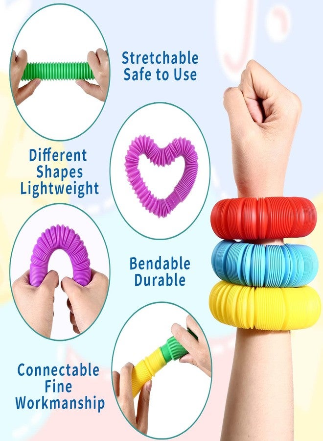 Vanblue Large 8 Pcs Pop Tubes Sensory Fidget Tubes Summer Toddler Toys Party Favors with Autism Classroom Prizes Gifts Goodie Bag Stuffers Anxiety Stress Relief Toys for Kids Adults - Image 3