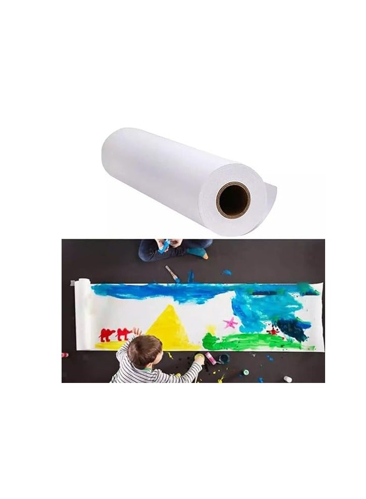 Terabyte White jumbo Easel Drawing Art Paper Roll for Kids, (44cm x 50m) 55yards 80gsm Big Stand Paper Roll for Painting, Sketching, Plotter, Tracings, Gift Wrapping, Table Cover, Wall Arts, Bulletin Board  - Image 4