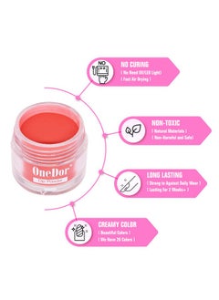 OneDor Nail Dip Dipping Powder Acrylic Color Pigment Powders Pro Collection System 1 Oz. (01 Red)  - Image 5
