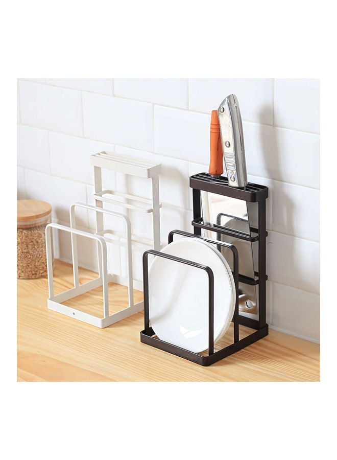 NIBEMINENT Knife Block with Cutting Board Holder White 21.00x12.00x14.00cm  - Image 3