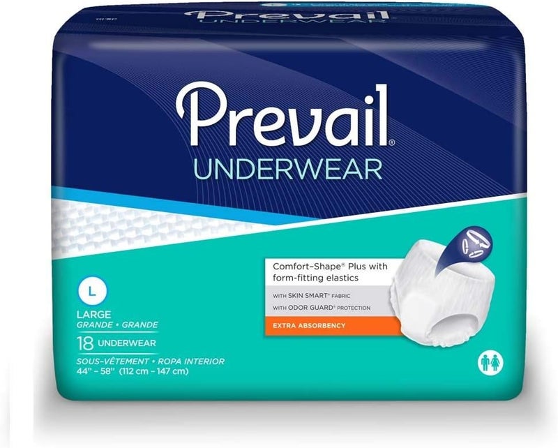 Prevail Prevail Underwear, Extra Absorbency, Large, Pack of 18 