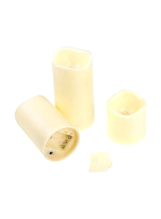 NIBEMINENT 3-Piece Cylindrical LED Candle Light Set With Remote Control White - Image 2