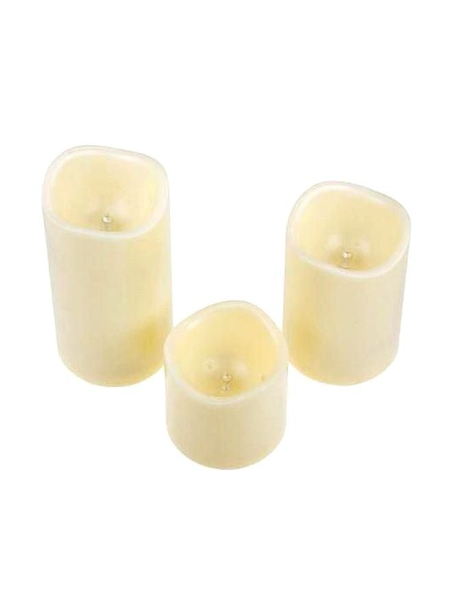 NIBEMINENT 3-Piece Cylindrical LED Candle Light Set With Remote Control White - Image 3