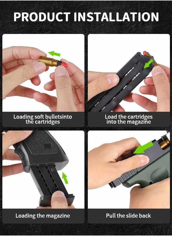 GROIC - Soft Bullet Gun Toy Foam Blasters Soft Bullet Shell Ejection Soft Bullet Toy Gun with Soft Bullets & Pull Back Action & Darts Targets Set Pistol Toys for Kids - Image 1