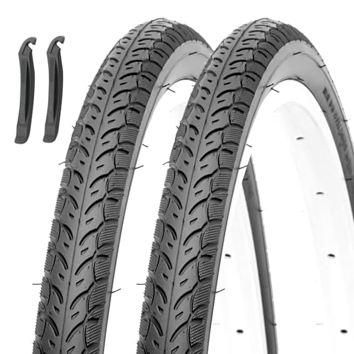 MOHEGIA 700C Road Bike Tires: 700Cx35C (37-622 mm) Folding Bicycle Replacement Tires Pair for On City Road Riding - Image 1