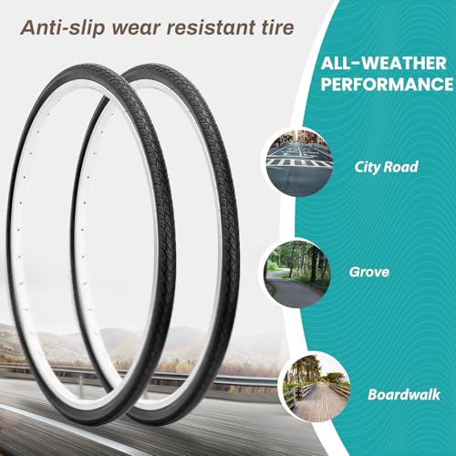 MOHEGIA 700C Road Bike Tires: 700Cx35C (37-622 mm) Folding Bicycle Replacement Tires Pair for On City Road Riding - Image 3