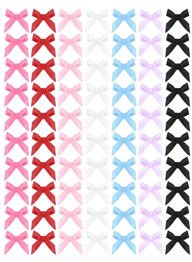Hariendny 70PCS Mini Hair Bows & Clips for Women & Girls - Ribbon Bowknots, Solid Color Satin Bow Hair Barrettes - Image 1