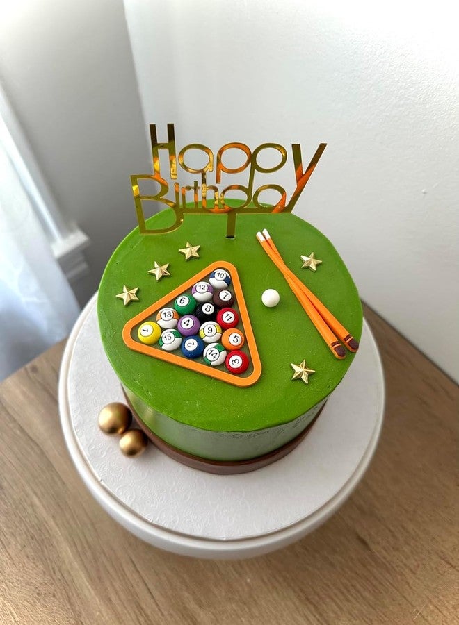 Roaring Good Time Billiards Cake Topper Billiards Ball Birthday Party Supplies Billiards Ball Birthday Cake Decoration Pool Cake Decorating birthday - Image 5