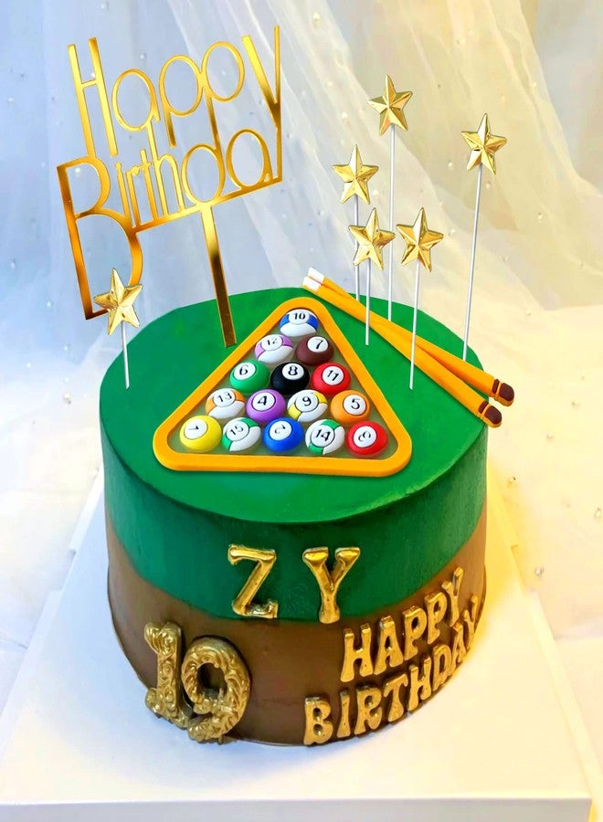 Roaring Good Time Billiards Cake Topper Billiards Ball Birthday Party Supplies Billiards Ball Birthday Cake Decoration Pool Cake Decorating birthday - Image 4