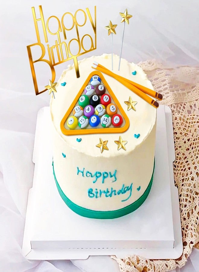 Roaring Good Time Billiards Cake Topper Billiards Ball Birthday Party Supplies Billiards Ball Birthday Cake Decoration Pool Cake Decorating birthday - Image 3