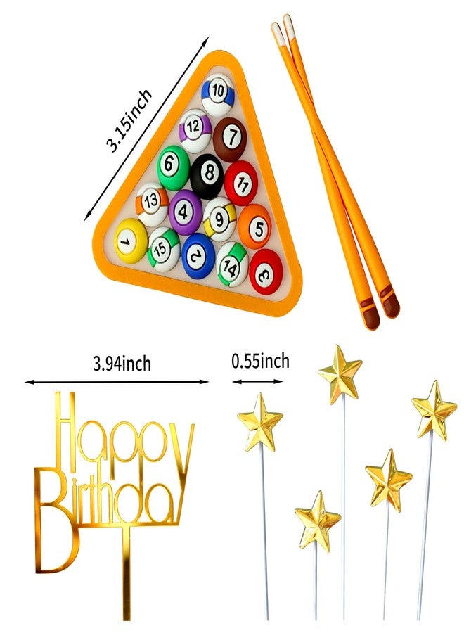 Roaring Good Time Billiards Cake Topper Billiards Ball Birthday Party Supplies Billiards Ball Birthday Cake Decoration Pool Cake Decorating birthday - Image 2