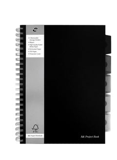 Pukka Pad Pukka Pad, A4 Executive Project Notebook 1-Pack - 29.7 x 21cm - Wirebound Notebook with 8mm Feint Ruled Lines on 80GSM Paper - Includes 5 Repositionable Dividers with Storage Pockets - 250 Pages  - Image 1