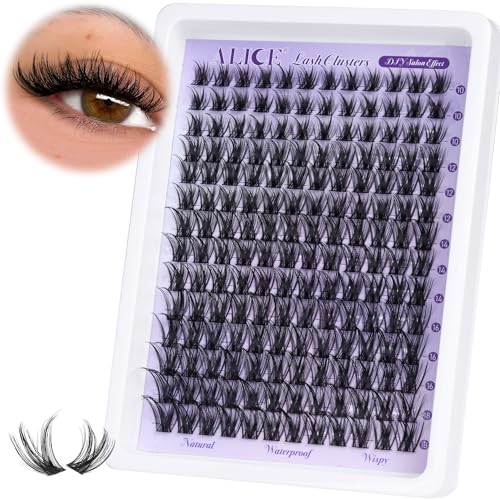 Alice Lash Clusters Wispy Eyelash Extensions 168pcs Volume Individual Lashes 10-18mm Waterproof Natural DIY Lash Extensions Cluster Eyelash Extensions by ALICE - Image 1